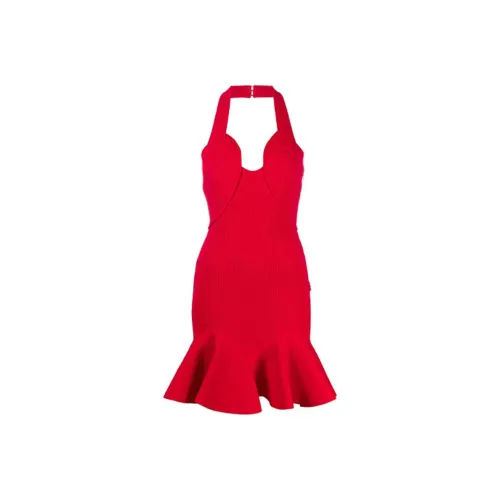 Alexander McQueen Red Женские Платья без рукавов