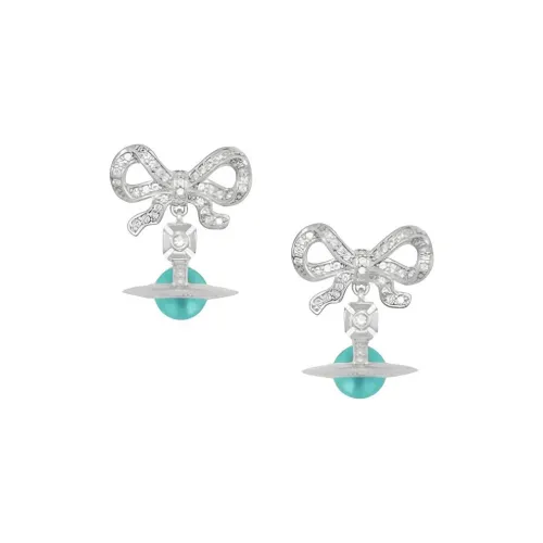 Vivienne Westwood Серьги с покрытием из платины искусственный кристалл женские зеленые