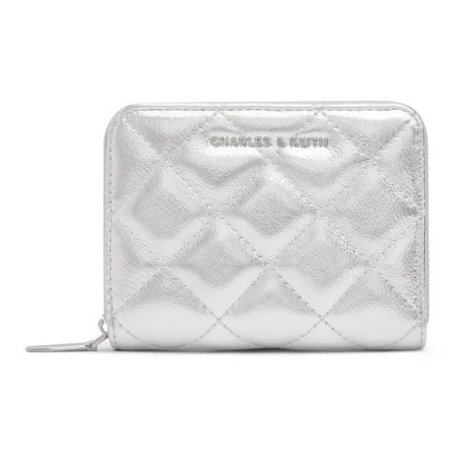 CHARLES KEITH ПУ (полиуретан) Картхолдер Монетница Мини Женский Черный Кремовый Молочный Белый Серебряный