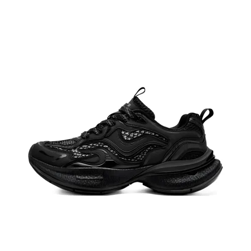 JEEP SPIRIT Demon Eye Series Низкий топ Толстая подошва Кроссовки Мужские Черные