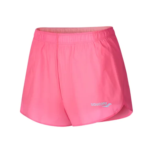 Saucony Флуоресцентные Светло-розовые Женские Спортивные Шорты