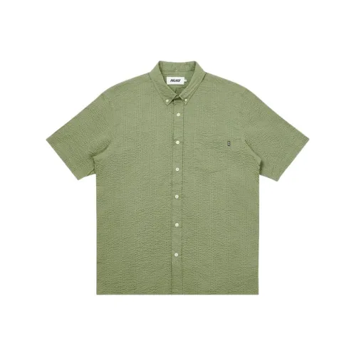 PALACE Короткий рукав Сукка Рубашка Мужская Оливково-зеленая