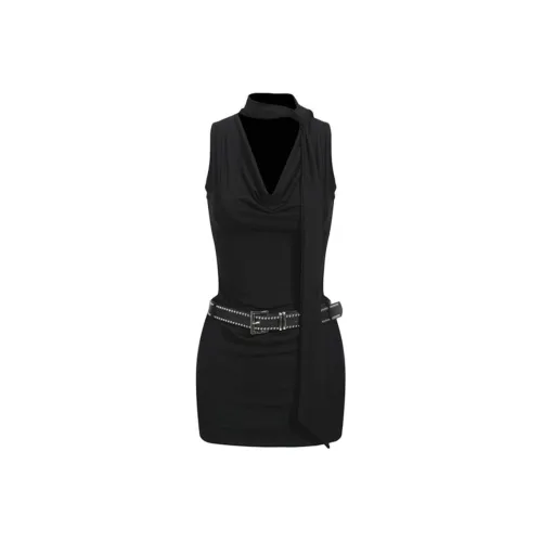 BIFH Черные Женские Платья без рукавов