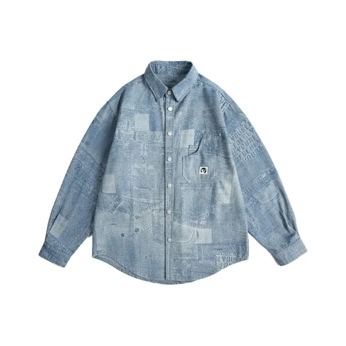 PINSCIO ZENIE Джинсовый синий Унисекс Рубашки