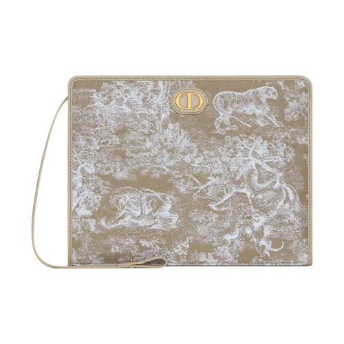 DIOR DIORIVIERA Телячья кожа Клатч Унисекс Коричневый