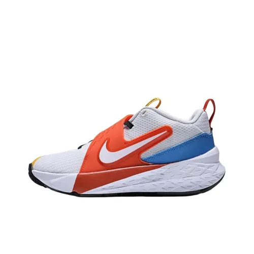 Nike Team Hustle D 12 Устойчивый к истиранию Низкий Топ KIDS Lifestyle Shoes Белый Красный Подростки