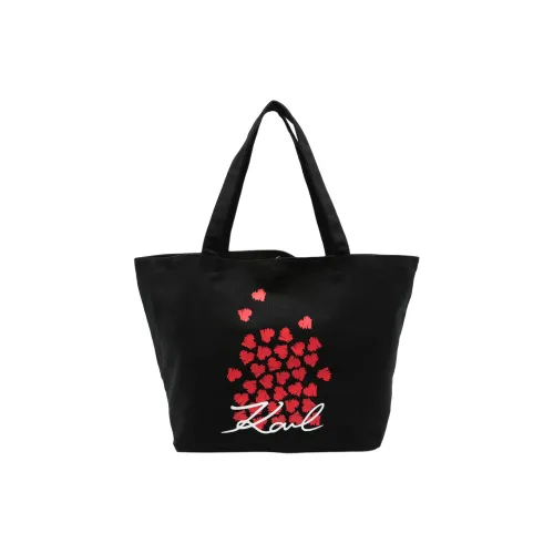 Karl Lagerfeld Переработанный хлопок Тоут Сумка Сумка для покупок Сумка на плечо Женская Черная