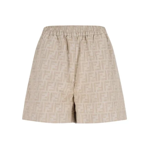 FENDI Повседневные шорты Женские Бежевые
