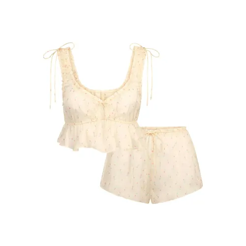 SKIMS SS25 Romance BABYDOLL AND Короткий Комплект Повседневный Костюм Женский