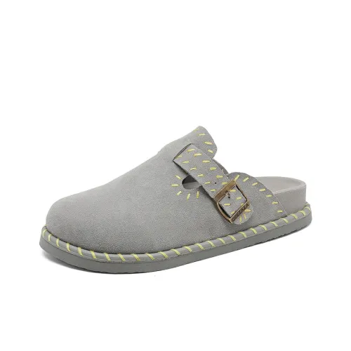 MPZY Домашние тапочки унисекс серо-желтые