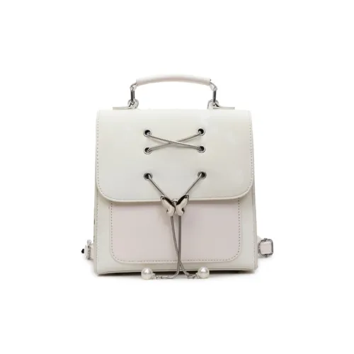 WHERE WHAT WHO ПУ (полиуретан) Рюкзак Женские Экрю Серебристый Черный Желтый Розовый