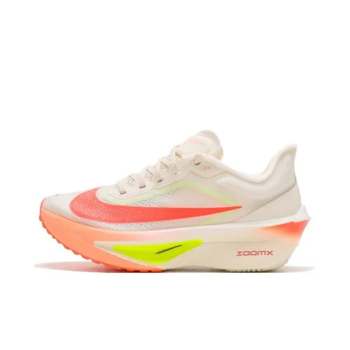 Nike Zoom Fly 6 Дышащий Низкий Топ ZOOMX Тренировка Гонка Беговые Кроссовки Женские Белый Оранжевый