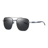 Серебряная синяя оправа с черно-серыми линзами