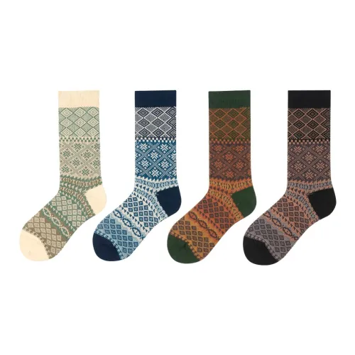 LIANGPU Носки Crew Унисекс упаковка из 4 пар