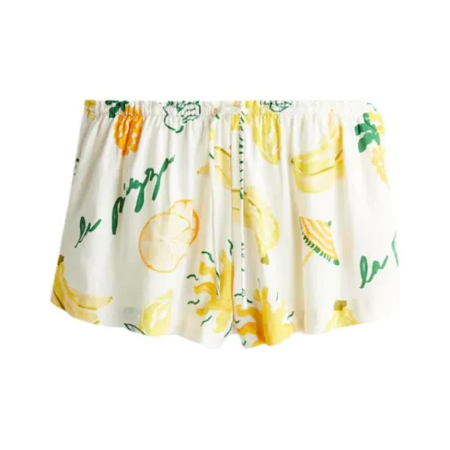 H&M Белый/Желтый Женские Повседневные Шорты