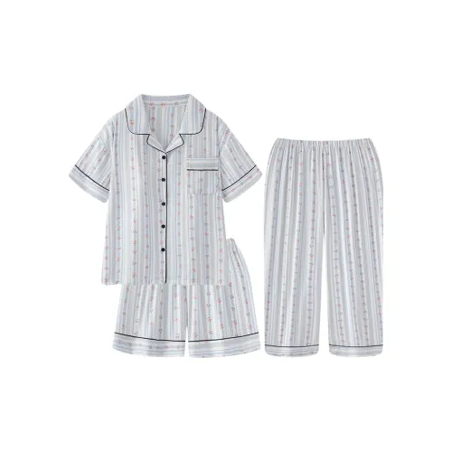 QIAOYUN Синий Женские Пижамные Комплекты