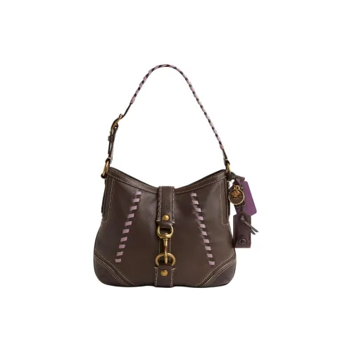 COACH Hamptons Кожа Сумка через плечо Большая Женская Коричневая