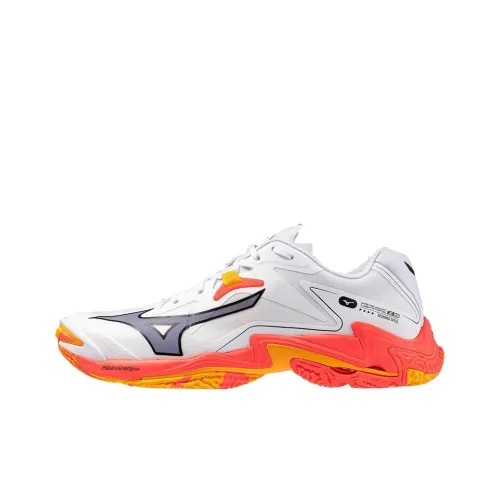 Кроссовки для тренировок Mizuno Wave Lightning Z8, низкий топ, белый/оранжевый, унисекс