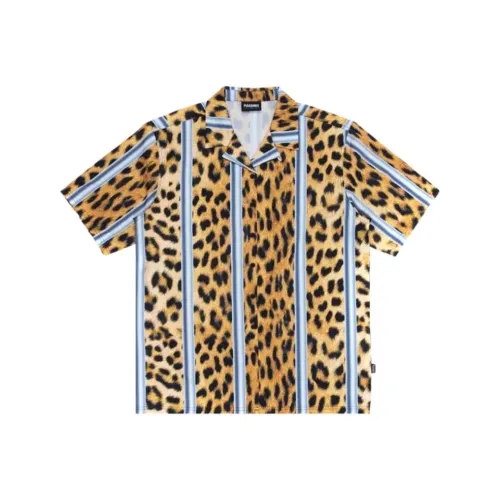 PLEASURES совместная брендированная Коричневая Мужская Рубашка