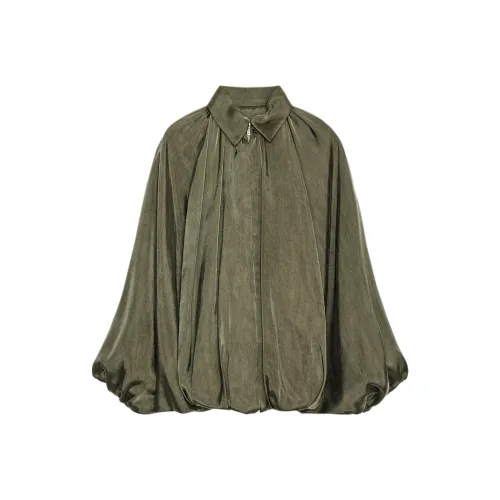 ZARA ZW Series Зебровый принт Хаки Женские Куртки