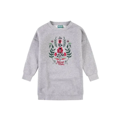 KENZO Длинное платье с длинными рукавами серый детский