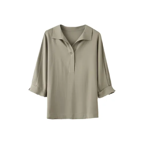 LUYOUYE Оливково-зеленая Женская Рубашка