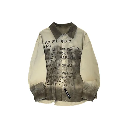 HANDAIWEI Серый Без логотипа Пряжка Унисекс Рубашки