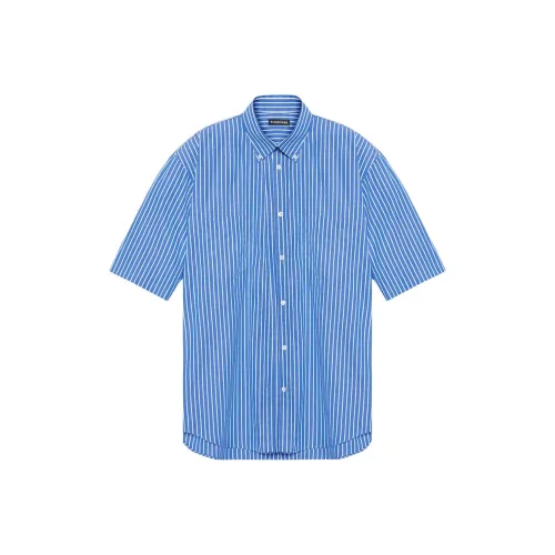 Balenciaga Мужские Синие Рубашки