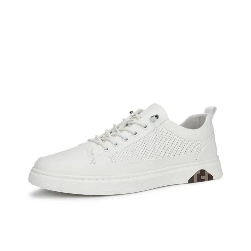 SENJIALUO Поддержка Аbrasion Resistant Slip Resistant Низкий Топ Скейтбординг Кроссовки Мужские Белые