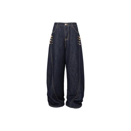 UNDOMAZE Джинсы прямого кроя свободный крой унисекс