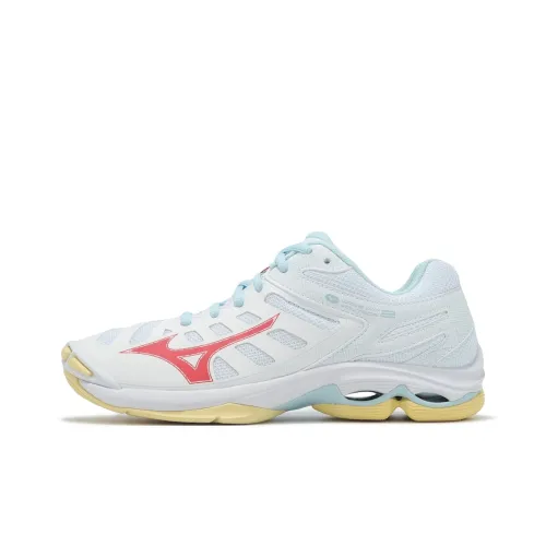 Кроссовки Mizuno Wave Voltage 2 для тренировок, низкий топ, белый/красный/желтый, унисекс