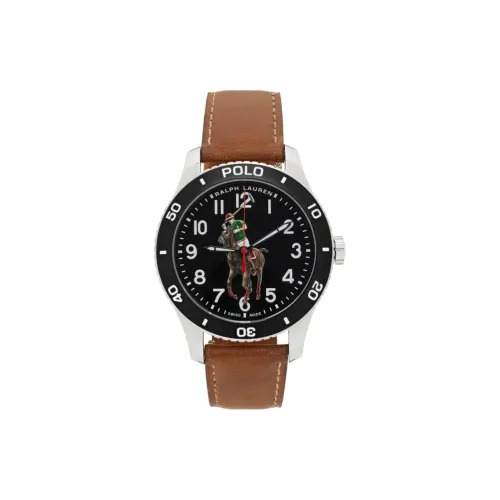 Polo Ralph Lauren Мужские часы Автоматический механический механизм Кожаный ремешок 42 мм Черный циферблат