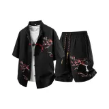 Чёрный топ + чёрные шорты