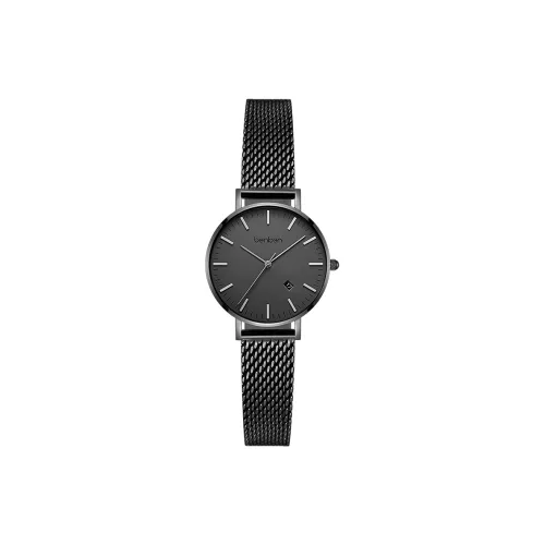 BENKEN Simple Collection Кварцевый механизм Стальной ремешок Часы Женские Черный циферблат