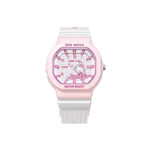 Zgo Sanrio Co Branded Кварцевый механизм TPU Ремешок Часы Унисекс Розовый Циферблат