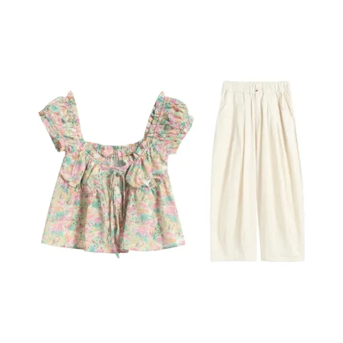 POPO.INFO Топ + Широкие Брюки Двухкомпонентный Комплект Женские