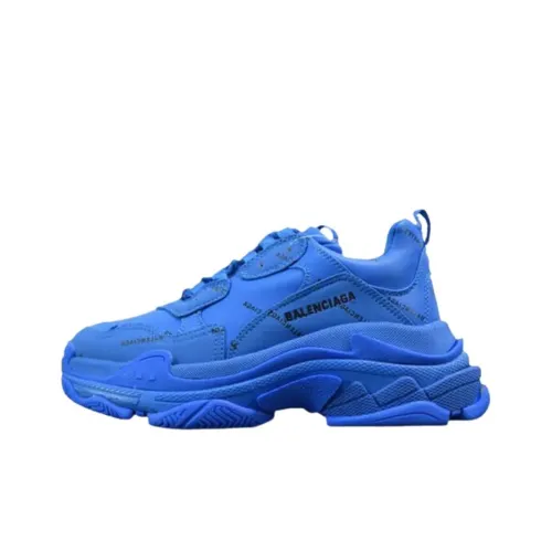 Balenciaga Triple S Low Топ Толстая подошва Кроссовки Мужские Синие