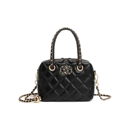 Carnival Keep Сумка через плечо из крупнозернистой текстуры коровьей кожи одно плечо обычная женская черный экрю