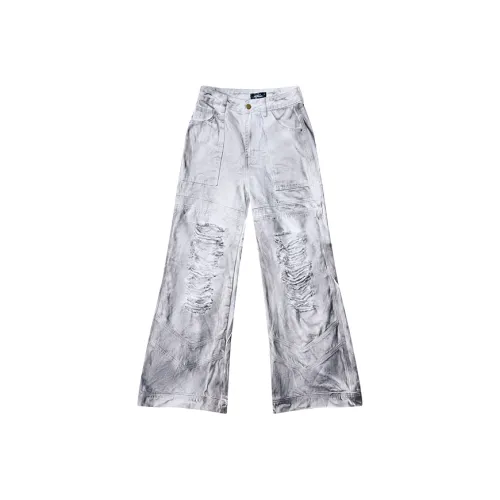 RECOVER ZONE Серые Унисекс Джинсы