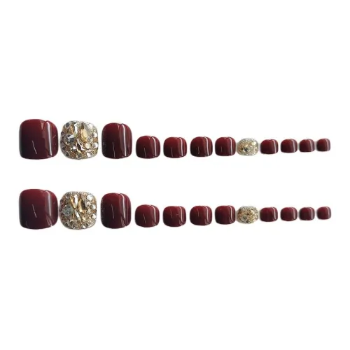 XNTX Ленты для ногтей False Nail Короткий Квадрат Красный Румяна Стойкий Flashing