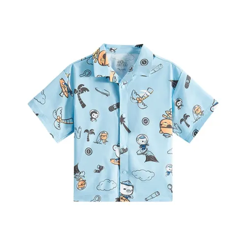 Antakids x HAIDIXIAOZONGDUI LIANMINGKUAN Рубашка Trend series Qi Yun Синий С принтом по всей поверхности Children Возраст 3-7 лет