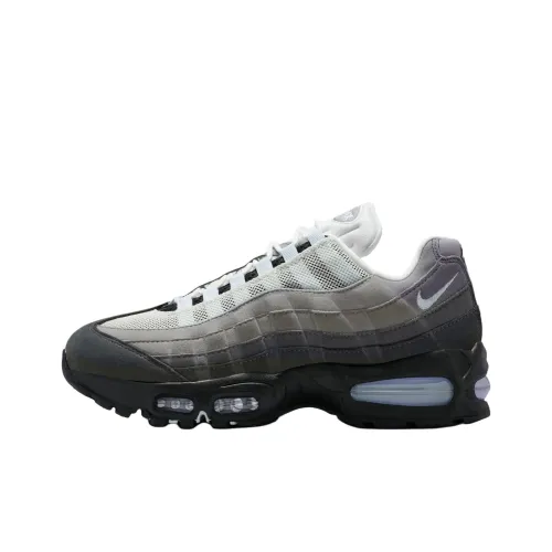 Nike Air Max 95 Устойчивый к истиранию Низкий Топ Повседневные Беговые кроссовки Женские Черный Серый