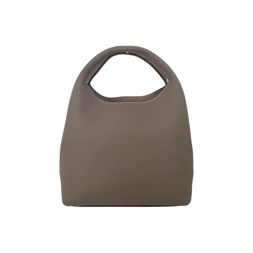 JPJ Корова Кожа Ведрообразная Сумка Сумка на плечо Сумка среднего размера Женская Серый и Коричневый