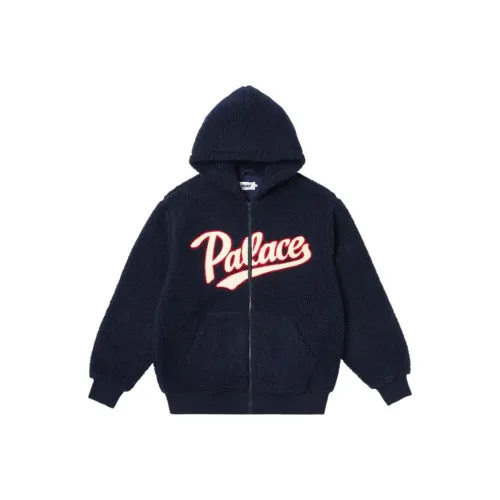 PALACE Script Velvet feel Coat Men's Navy Blue