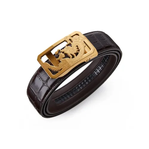 Jeccieziio Первый слой Кожаные ремни Мужской Золотой Серебряный 3,5CM