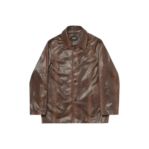 PALACE Leather Jacket Men's Brown