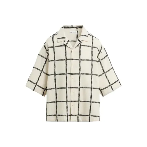 ZARA Бежевые Мужские Рубашки