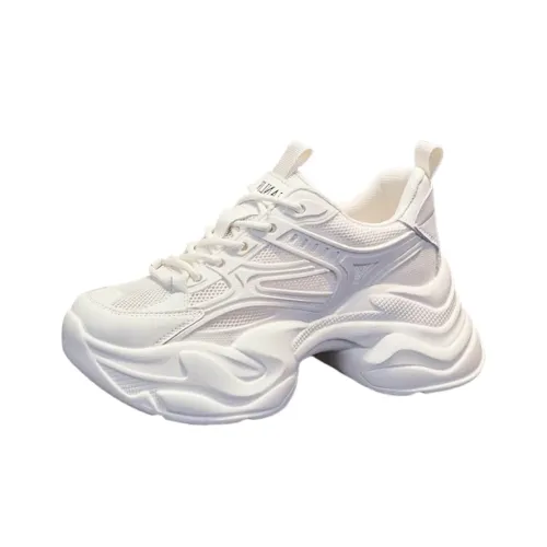 DINGGU Амортизация и Дышащий Низкий Топ Кроссовки с Толстой Подошвой Женские Экрю