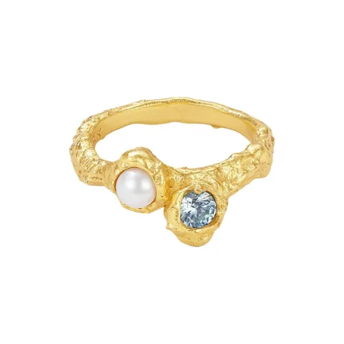 OOAK Golden Collection S925 Серебро с 18K Золотой Платина Кольцо Женское