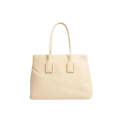 Bottega Veneta Сумка Tote из натуральной кожи сумка для покупок сумка обычного размера женская бежевая